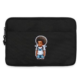 Niedlicher Kinderohrwurm mit Schmetterlinge - Laptoptasche 13" - Schwarz - Vorne