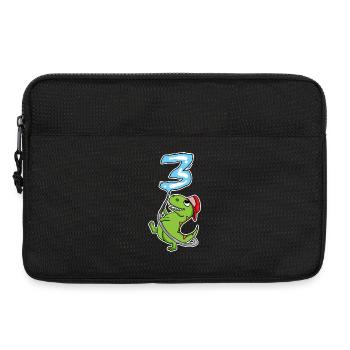 3ème anniversaire dinosaure pompier cadeau - Sacoche pour ordinateur portable 13 pouces - noir - Devant