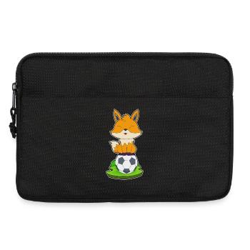 Fox Soccer Player Soccer - Laptop bag 13" - black - Front