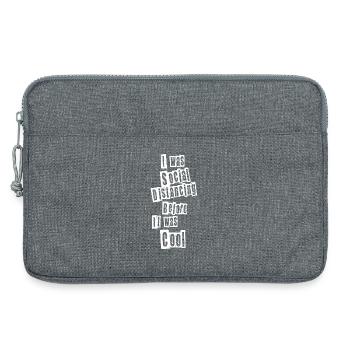 I was social distancing - Laptop bag 13" - heather grey - Front