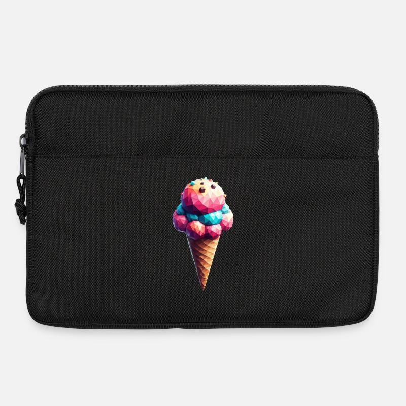 Eine leckere Eiswaffel im Polygon-Stil - Laptoptasche 13" - Schwarz