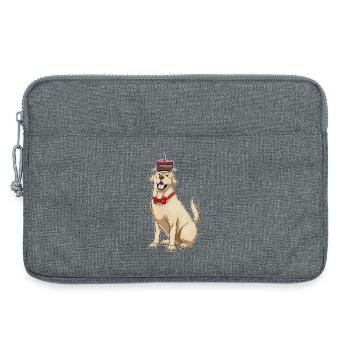 Gâteau d’anniversaire du Labrador - Sacoche pour ordinateur portable 13 pouces - gris chiné - Devant