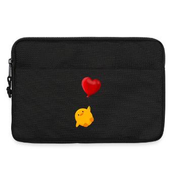 Mignon poussin flotte sur ballon coeur - Sacoche pour ordinateur portable 13 pouces - noir - Devant