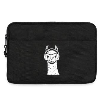Cooles Lama mit Kopfhörern - Laptoptasche 13" - Schwarz - Vorne