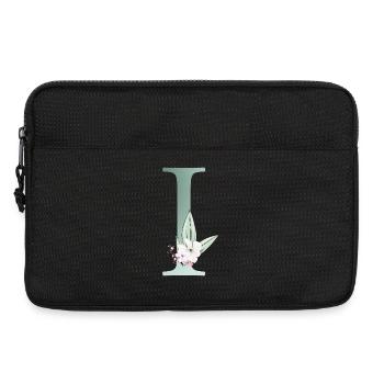 I Monogram, Floral, Personalizable - Laptop bag 13" - black - Front
