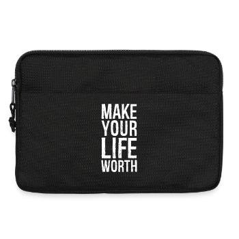 make your life worth - Laptop bag 13" - black - Front