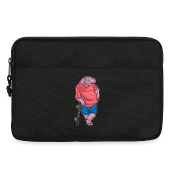 Hippopotame Skater Skateboard - Sacoche pour ordinateur portable 13 pouces - noir - Devant