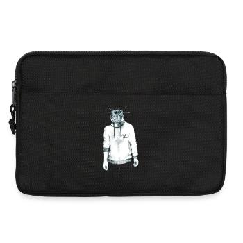 Mensch mit Spinnenkopf im Kapuzenpullover - Laptoptasche 13" - Schwarz - Vorne