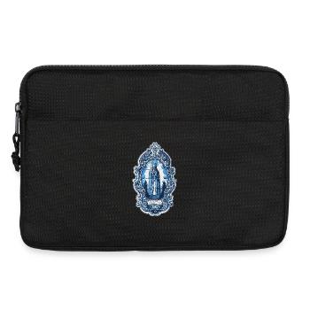 Unsere Liebe Frau von Fatima im portugiesischen Azulejo-Stil - Laptoptasche 13" - Schwarz - Vorne