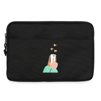 Pride Herzen am Smartphone - Laptoptasche 13" - Schwarz - Vorne