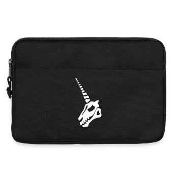 White Unicorn Skull - Laptop bag 13" - black - Front