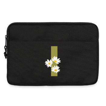 Lettre i vert marguerites - Sacoche pour ordinateur portable 13 pouces - noir - Devant