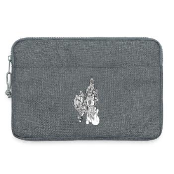 London Skyline Line Drawing: Big Ben & Lanterns - Laptop bag 13" - heather grey - Front