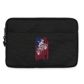 Dirt Biking USA Flag  - Laptop bag 13" - black - Front