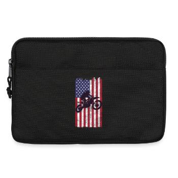 Dirt Biking USA Flag  - Laptop bag 13" - black - Front