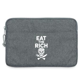 Mangez les riches – Design socialisme amusant - Sacoche pour ordinateur portable 13 pouces - gris chiné - Devant