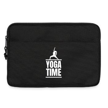 Conception de la posture en silhouette du temps de yoga - Sacoche pour ordinateur portable 13 pouces - noir - Devant
