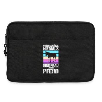 Reiten Pferdeliebhaber Reiterhof Pferde - Laptoptasche 13" - Schwarz - Vorne