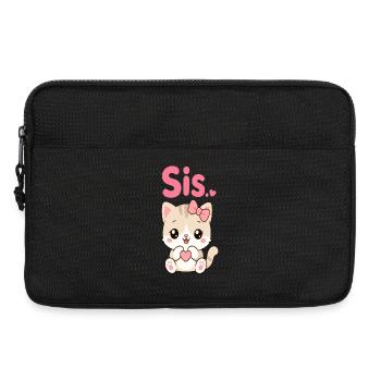 Sœur Chat Cœur Kawaii - Sacoche pour ordinateur portable 13 pouces - noir - Devant