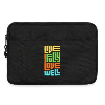 Lebe voll, liebe gut - Laptoptasche 13" - Schwarz - Vorne