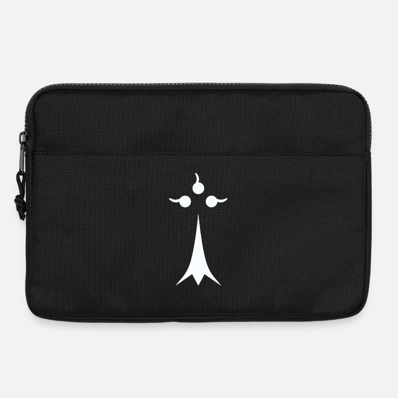 White minimalist ermine - Laptop bag 13" - black