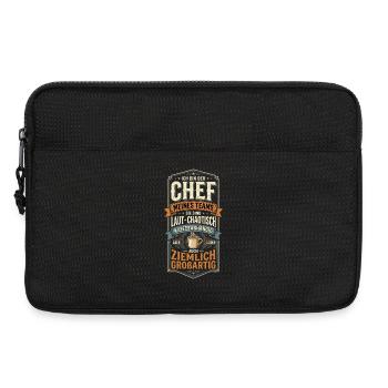 Chef Mitarbeiter Team Chaos Kaffee Humor - Laptoptasche 13" - Schwarz - Vorne