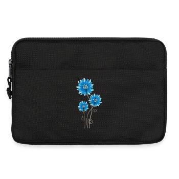 Schöne Blaue Blumen - Frühling - Sommer - Natur - Laptoptasche 13" - Schwarz - Vorne