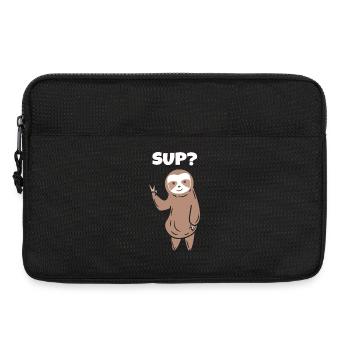 Faultier Cool Spruch Tier Zoo Dschungel Urwald - Laptoptasche 13" - Schwarz - Vorne