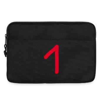 1 Nummer eins Zahl rot Geburtstag - Laptoptasche 13" - Schwarz - Vorne