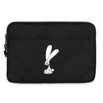Grumpy white rabbit - Laptop bag 13" - black - Front