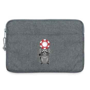 Raccoon Poker Jetons de poker - Sacoche pour ordinateur portable 13 pouces - gris chiné - Devant
