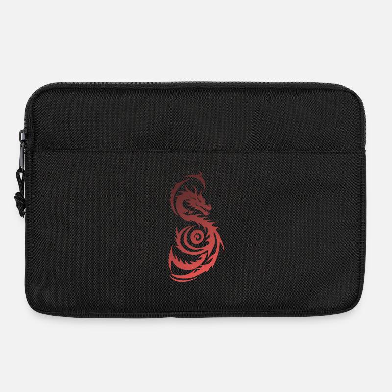 Roter Tribal Fantasy Drache - Laptoptasche 13" - Schwarz