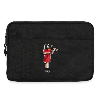 Dessin de violoniste - Sacoche pour ordinateur portable 13 pouces - noir - Devant