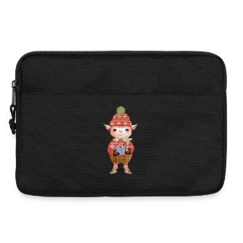 zauberhafter süßer Weihnachtself mit Geschenk - Laptoptasche 13" - Schwarz - Vorne