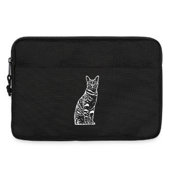 Cat White Silhouette Gift Cat Lover - Laptop bag 13" - black - Front