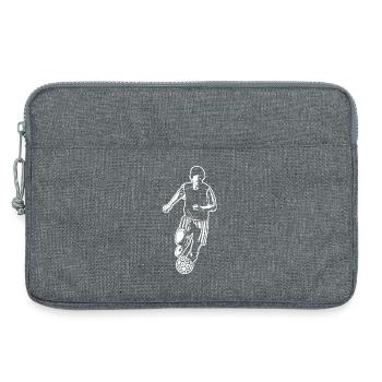 Fußballspieler Zeichnung - Laptoptasche 13" - Grau meliert - Vorne