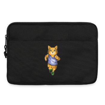 Katze Jogger Joggen Sport - Laptoptasche 13" - Schwarz - Vorne