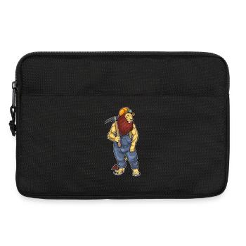 Löwe Bergarbeiter Spitzhacke Bergbau - Laptoptasche 13" - Schwarz - Vorne