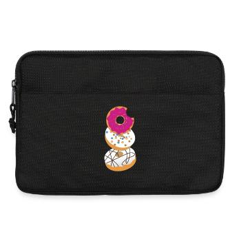 Donuts Motif – Three Cute Eye-Catchers with Glaze - Laptop bag 13" - black - Front