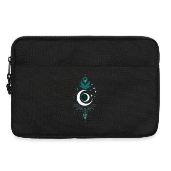 Mondpfeil mit Lotus und Kristall - Mond Spirit - Laptoptasche 13" - Schwarz - Vorne