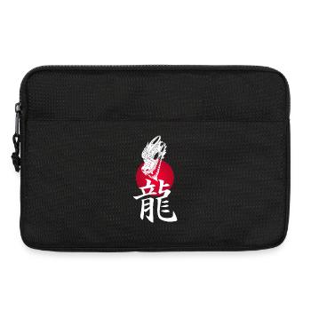 Weißer Japanischer Drache und Rote Sonne - Laptoptasche 13" - Schwarz - Vorne