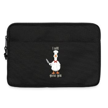 Funny Goose Chef Saying Print, I Will Goose You - Laptop bag 13" - black - Front