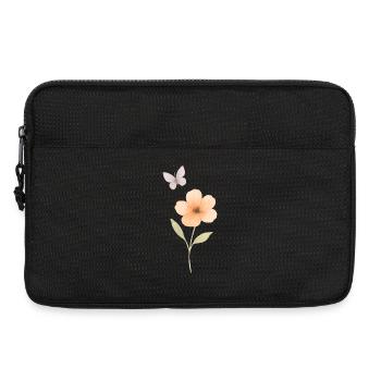 Aquarelles Fleur et Papillon - Sacoche pour ordinateur portable 13 pouces - noir - Devant