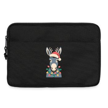 Mignon âne elfe Noël mignon - Sacoche pour ordinateur portable 13 pouces - noir - Devant