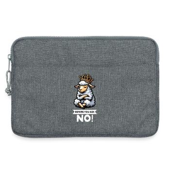 Avant de demander brebis, moutons, bergers, bergers, détenteurs de moutons, - Sacoche pour ordinateur portable 13 pouces - gris chiné - Devant