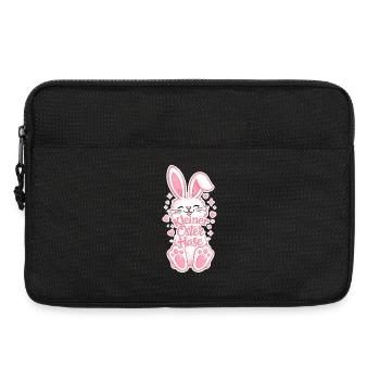 Petit Lapin de Pâques en rose - Sacoche pour ordinateur portable 13 pouces - noir - Devant