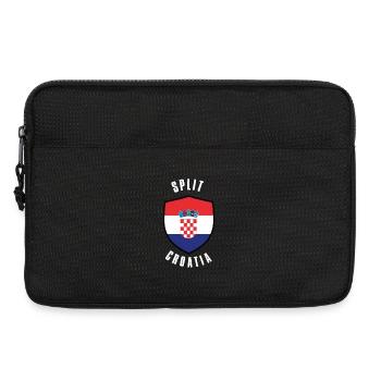 Geteilter Kroatien-Schild - Laptoptasche 13" - Schwarz - Vorne