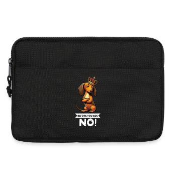 Before You Ask Dackel Dackelbesitzer Dackelhalter - Laptoptasche 13" - Schwarz - Vorne