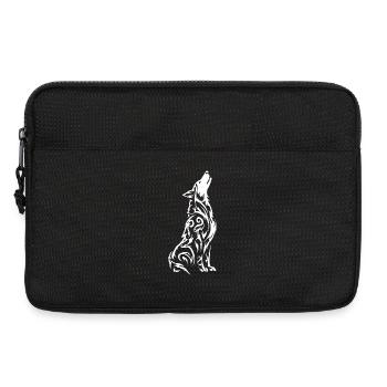 Silhouette du Loup : Motif tribal - Sacoche pour ordinateur portable 13 pouces - noir - Devant