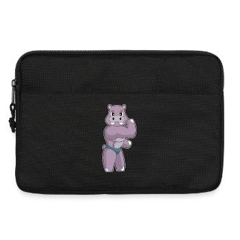 Hippopotame Bodybuilder Sport de culturisme - Sacoche pour ordinateur portable 13 pouces - noir - Devant